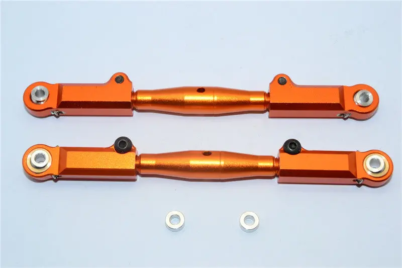 Axial Yeti Xl Monster Buggy Aluminum Front Adjustable Upper Tie Rod - 1Pr Set Orange 1