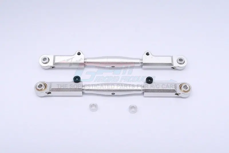 Axial Yeti Xl Monster Buggy Aluminum Front Adjustable Upper Tie Rod - 1Pr Set Silver 1