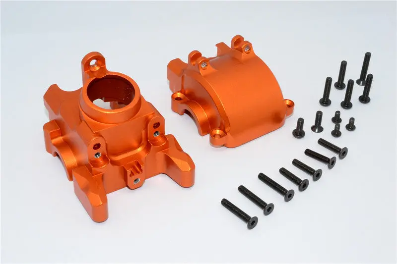 Axial Yeti Xl Monster Buggy Aluminum Front Axle Housing Mount - 1 Set Orange 1