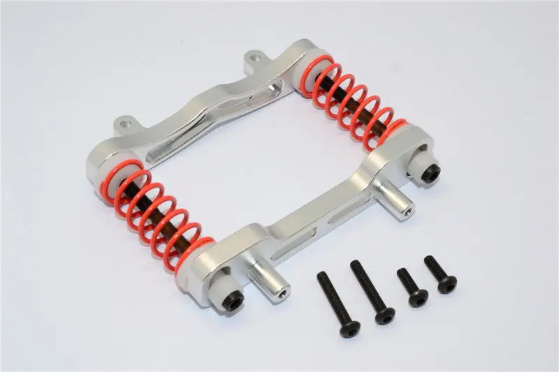 Axial Yeti Xl Monster Buggy Aluminum Front Bumper Absorber - 1 Set Silver 1