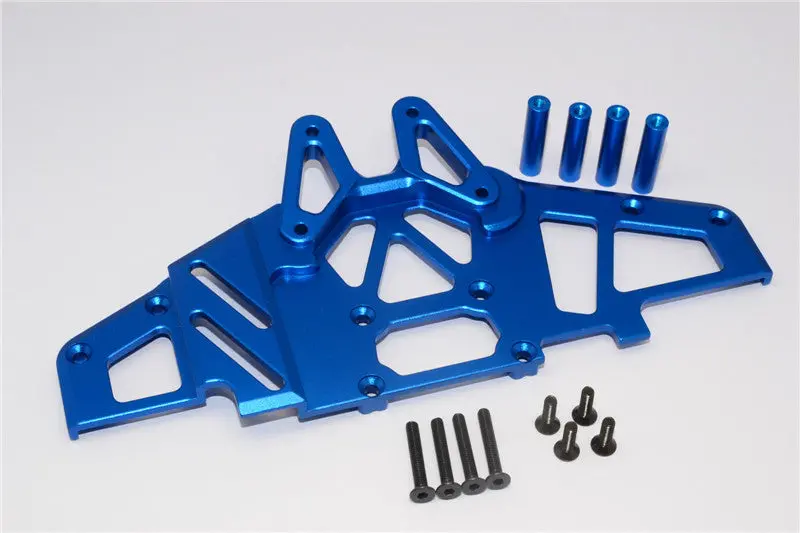 Axial Yeti Xl Monster Buggy Aluminum Front Clip & Skid Plate - 1 Set Blue 1