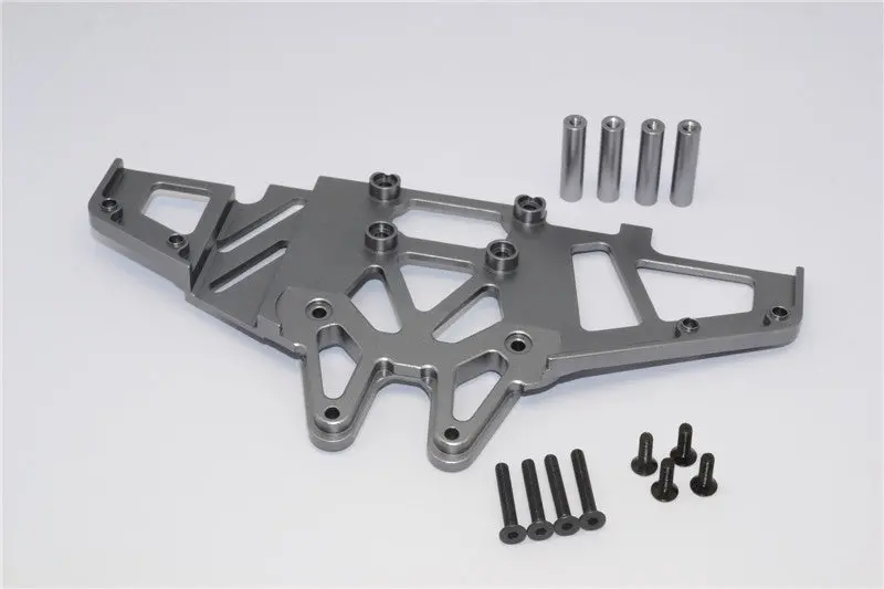 Axial Yeti Xl Monster Buggy Aluminum Front Clip & Skid Plate - 1 Set Gray Silver 1