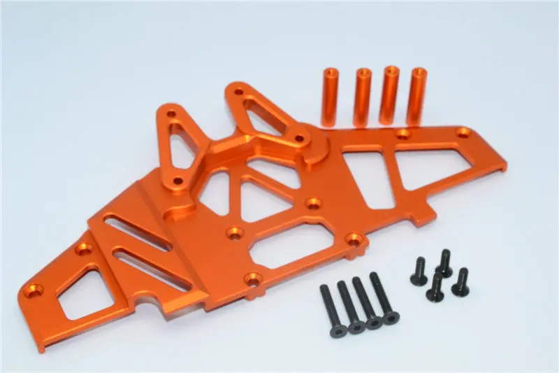 Axial Yeti Xl Monster Buggy Aluminum Front Clip & Skid Plate - 1 Set Orange 1