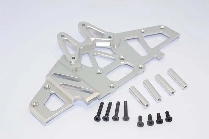 Axial Yeti Xl Monster Buggy Aluminum Front Clip & Skid Plate - 1 Set Silver 1