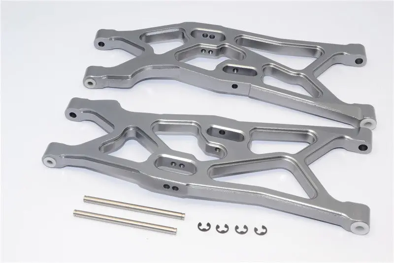 Axial Yeti Xl Monster Buggy Aluminum Front Lower Suspension Arm - 1Pr Set Gray Silver 1