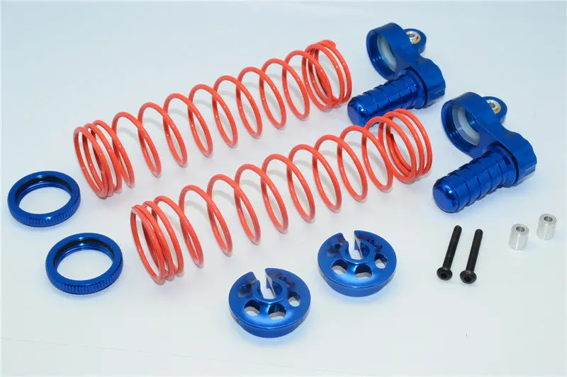 Axial Yeti Xl Monster Buggy Aluminum Front/Rear Adjustable L-Shape Damper Components - 1 Set Blue 1