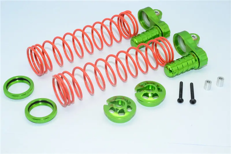 Axial Yeti Xl Monster Buggy Aluminum Front/Rear Adjustable L-Shape Damper Components - 1 Set Green 1
