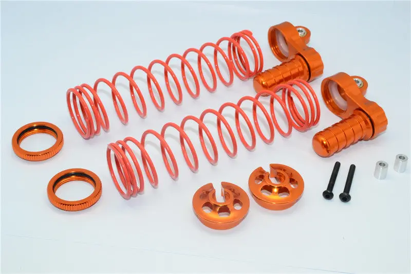 Axial Yeti Xl Monster Buggy Aluminum Front/Rear Adjustable L-Shape Damper Components - 1 Set Orange 1