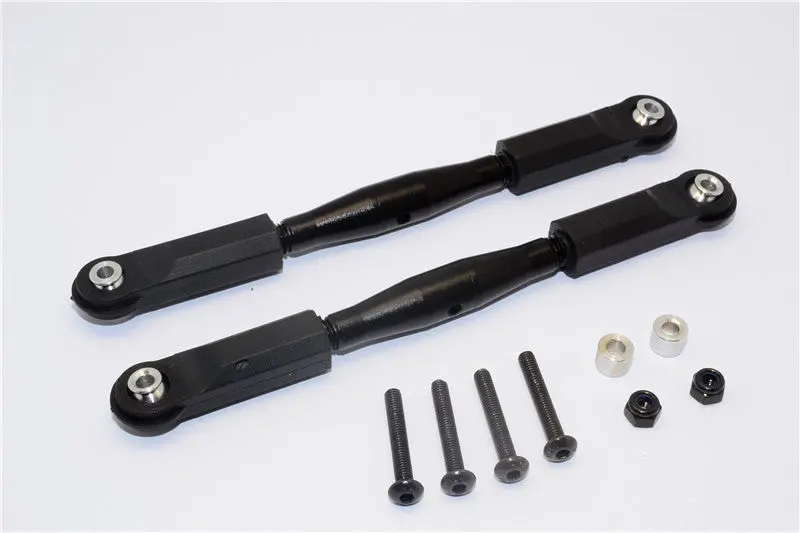 Axial Yeti Xl Monster Buggy Aluminum Front Upper Tie Rod With Plastic Ends - 1Pr Set Black 1