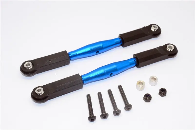 Axial Yeti Xl Monster Buggy Aluminum Front Upper Tie Rod With Plastic Ends - 1Pr Set Blue 1