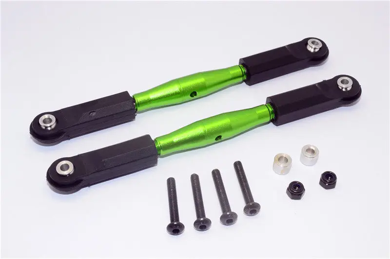 Axial Yeti Xl Monster Buggy Aluminum Front Upper Tie Rod With Plastic Ends - 1Pr Set Green 1