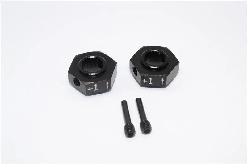 Axial Yeti Xl Monster Buggy Aluminum Hex Adapter (+1Mm Thickness) - 2 Pcs Set Black 1