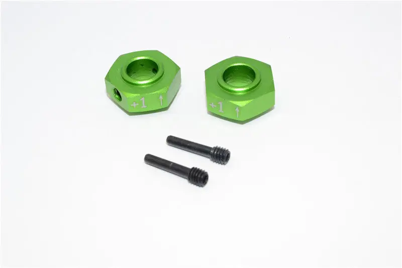 Axial Yeti Xl Monster Buggy Aluminum Hex Adapter (+1Mm Thickness) - 2 Pcs Set Green 1