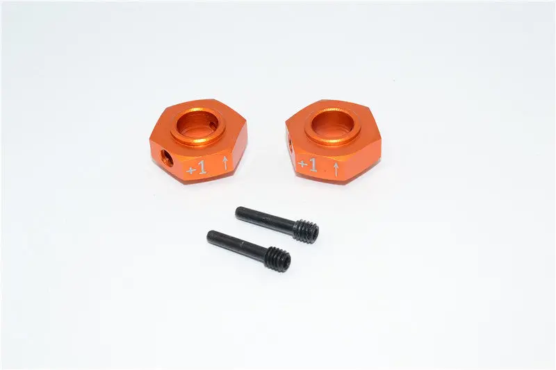 Axial Yeti Xl Monster Buggy Aluminum Hex Adapter (+1Mm Thickness) - 2 Pcs Set Orange 1