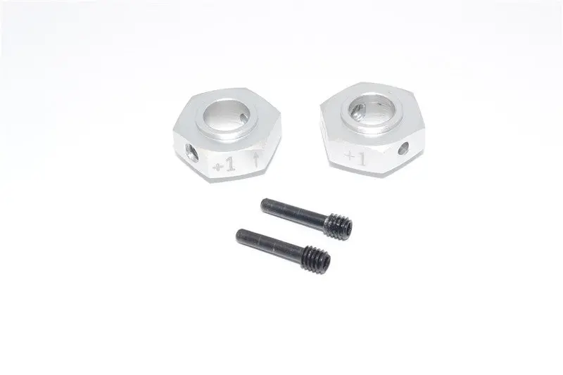 Axial Yeti Xl Monster Buggy Aluminum Hex Adapter (+1Mm Thickness) - 2 Pcs Set Silver 1