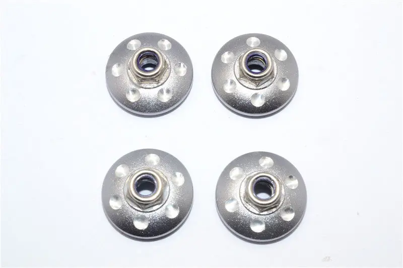 Axial Yeti Xl Monster Buggy Aluminum Locking Wheel Washer - 4 Pcs Set Gray Silver 1