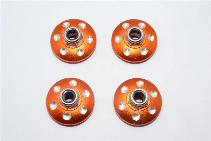 Axial Yeti Xl Monster Buggy Aluminum Locking Wheel Washer - 4 Pcs Set Orange 1