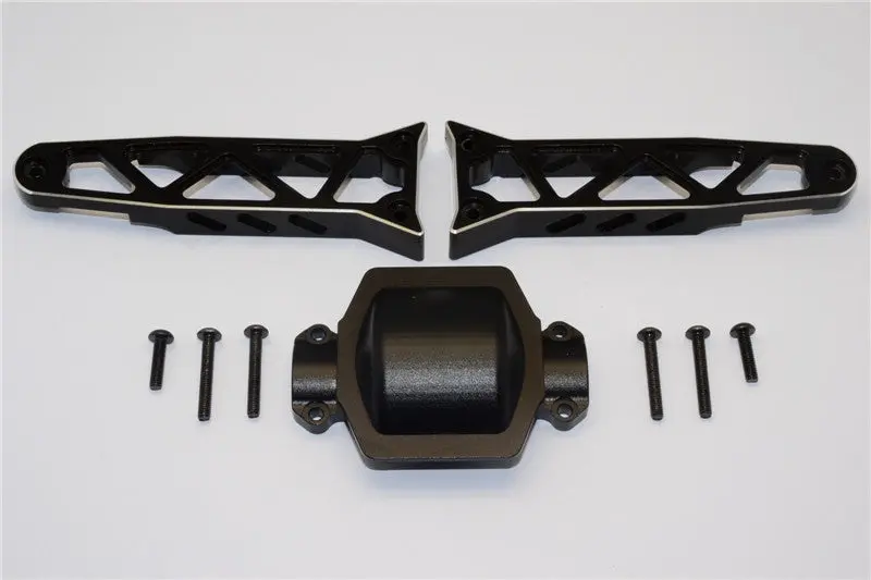 Axial Yeti Xl Monster Buggy Aluminum Rear Axle Housing Mount - 3Pcs Set Black 1