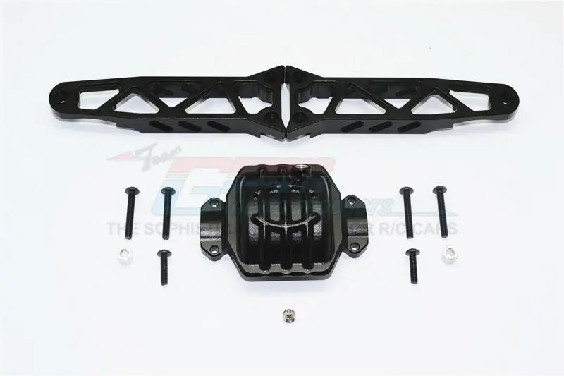 Axial Yeti Xl Monster Buggy Aluminum Rear Axle Housing Mount - 3Pcs Set Black 1