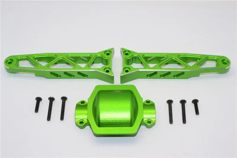 Axial Yeti Xl Monster Buggy Aluminum Rear Axle Housing Mount - 3Pcs Set Green 1