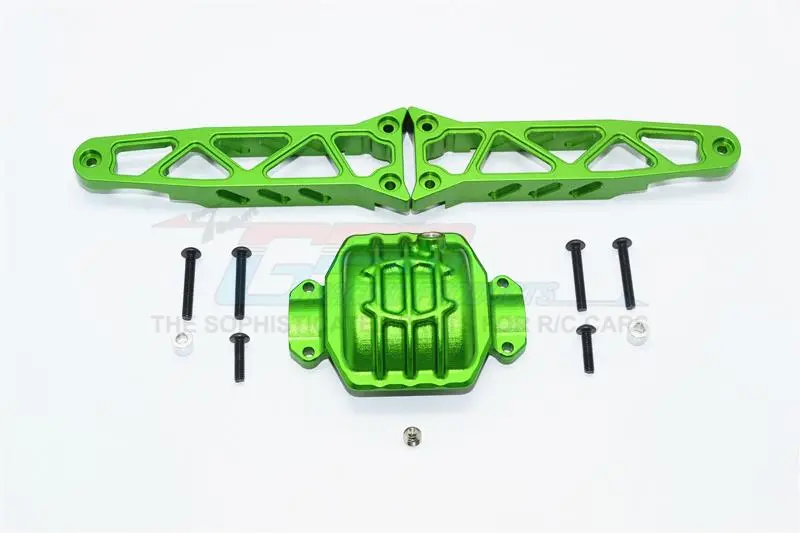 Axial Yeti Xl Monster Buggy Aluminum Rear Axle Housing Mount - 3Pcs Set Green 1