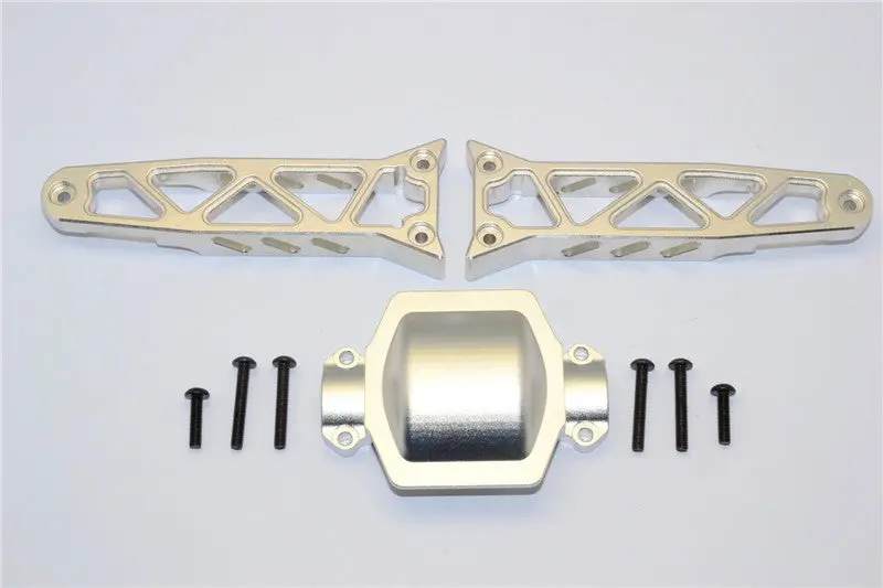 Axial Yeti Xl Monster Buggy Aluminum Rear Axle Housing Mount - 3Pcs Set Silver 1