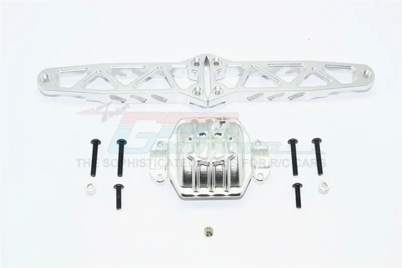Axial Yeti Xl Monster Buggy Aluminum Rear Axle Housing Mount - 3Pcs Set Silver 1