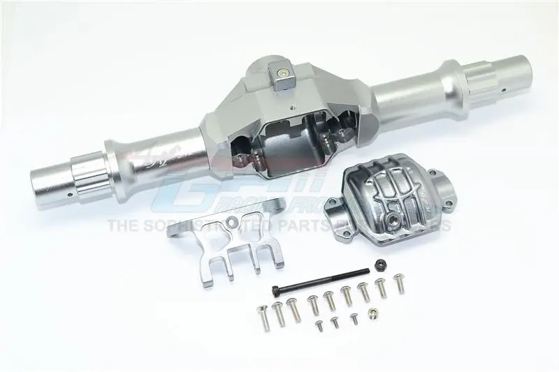 Axial Yeti Xl Monster Buggy Aluminum Rear Gear Box (With Cover) - 1 Set Gray Silver 1