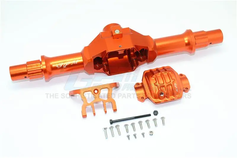 Axial Yeti Xl Monster Buggy Aluminum Rear Gear Box (With Cover) - 1 Set Orange 1