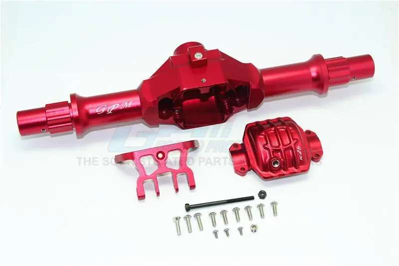 Axial Yeti Xl Monster Buggy Aluminum Rear Gear Box (With Cover) - 1 Set Red 1