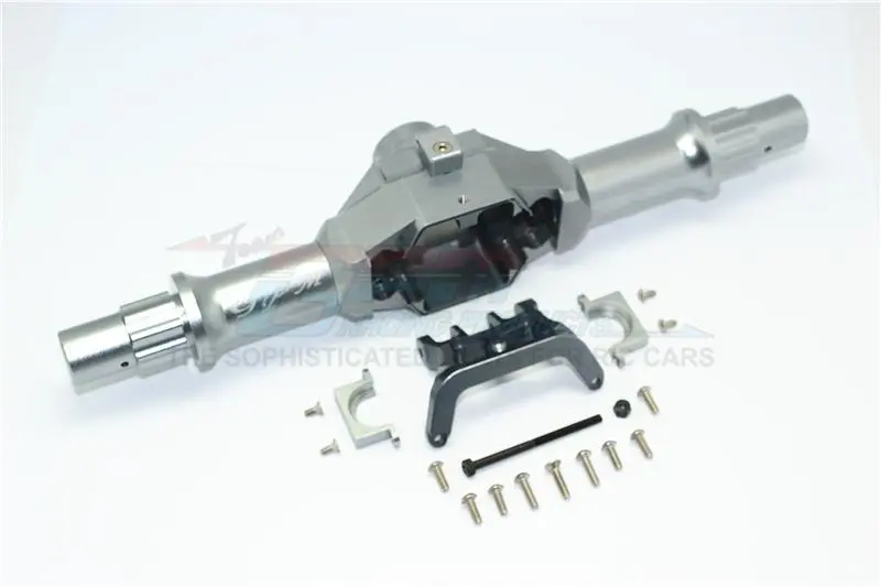 Axial Yeti Xl Monster Buggy Aluminum Rear Gear Box (Without Cover) - 1 Set Gray Silver 1