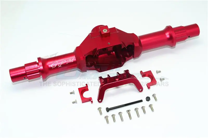 Axial Yeti Xl Monster Buggy Aluminum Rear Gear Box (Without Cover) - 1 Set Red 1