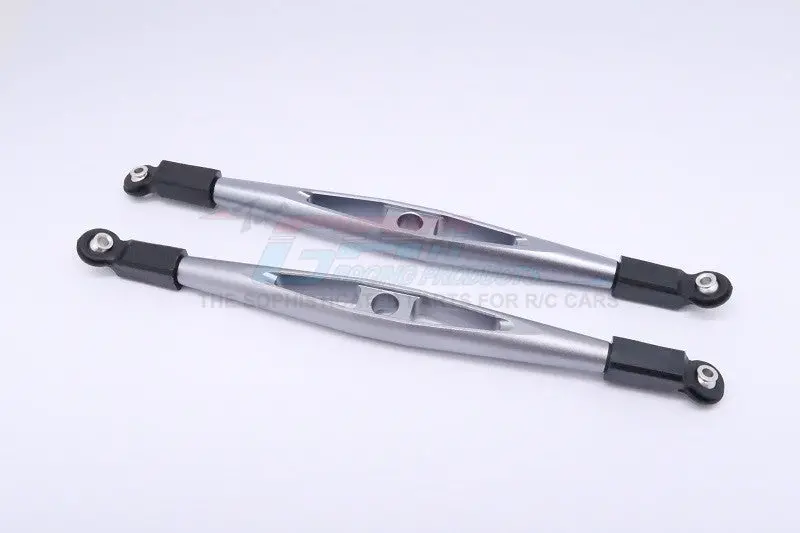Axial Yeti Xl Monster Buggy Aluminum Rear Upper Chassis Link Parts With Plastic Ends - 1Pr Gray Silver 1