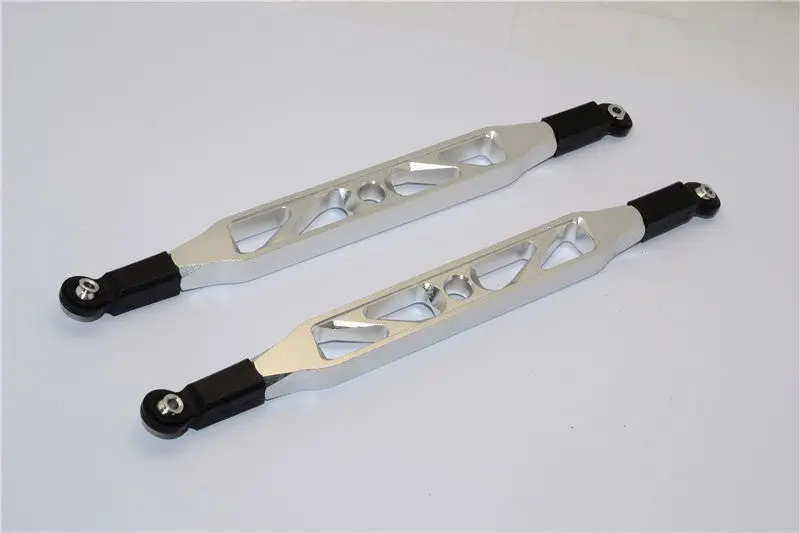 Axial Yeti Xl Monster Buggy Aluminum Rear Upper Chassis Link Parts With Plastic Ends - 1Pr Silver 1