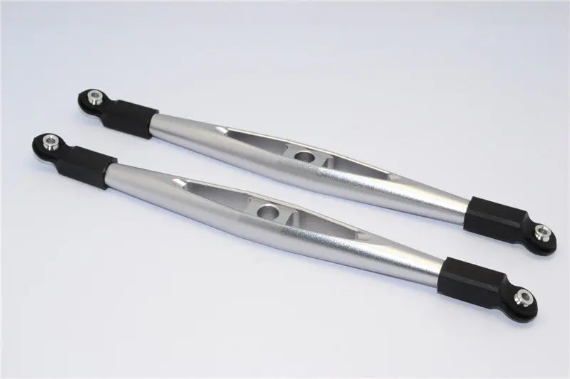 Axial Yeti Xl Monster Buggy Aluminum Rear Upper Chassis Link Parts With Plastic Ends - 1Pr Silver 1