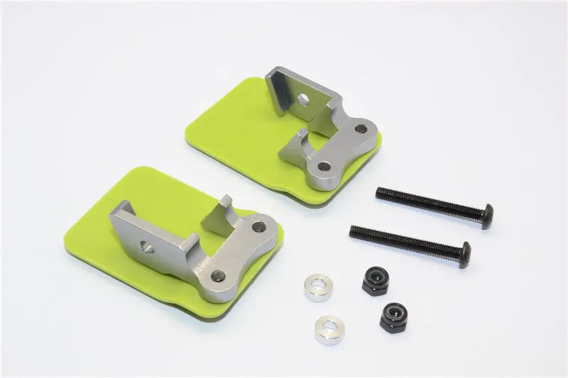 Axial Yeti Xl Monster Buggy Aluminum+Plastic Rear Axle Protector Mount (L&R) - 2Pcs Set Gray Silver 1