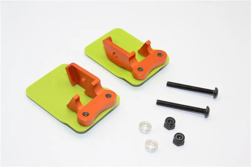 Axial Yeti Xl Monster Buggy Aluminum+Plastic Rear Axle Protector Mount (L&R) - 2Pcs Set Orange 1