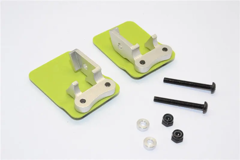 Axial Yeti Xl Monster Buggy Aluminum+Plastic Rear Axle Protector Mount (L&R) - 2Pcs Set Silver 1
