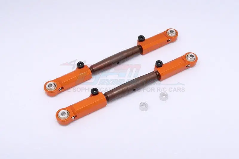 Axial Yeti Xl Monster Buggy Spring Steel Front Upper Tie Rod With Aluminum Ends - 1Pr Set Orange 1