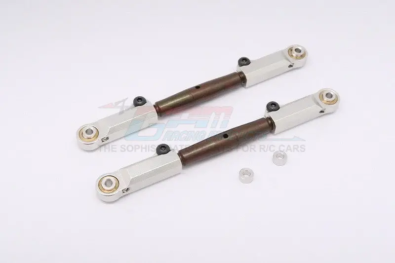 Axial Yeti Xl Monster Buggy Spring Steel Front Upper Tie Rod With Aluminum Ends - 1Pr Set Silver 1
