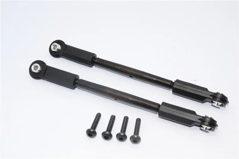 Axial Yeti Xl Monster Buggy Spring Steel Steering Tie Rod With Aluminum Ball Ends - 1Pr Set Black 1