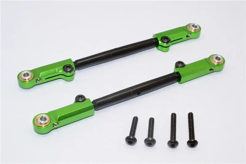 Axial Yeti Xl Monster Buggy Spring Steel Steering Tie Rod With Aluminum Ball Ends - 1Pr Set Green 1