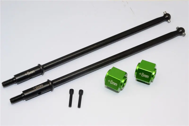 Axial Yeti Xl Monster Buggy Steel #45 Rear Axle With 8Mm Wheel Hex - 1 Set Green 1