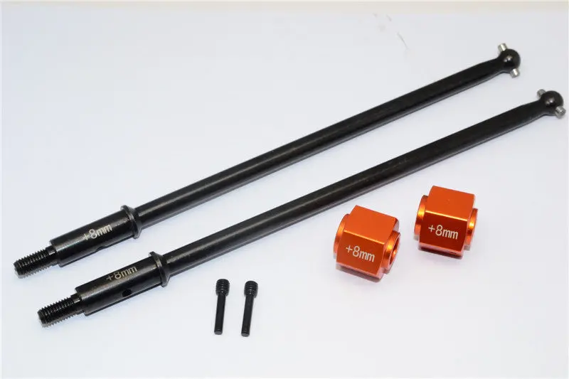 Axial Yeti Xl Monster Buggy Steel #45 Rear Axle With 8Mm Wheel Hex - 1 Set Orange 1