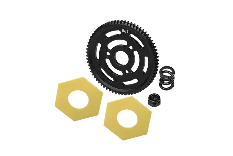 Axial Yeti Xl Monster Buggy Steel Spur Gear 32 Pitch 68T With Fibre Slipper Pad - 1 Set Black 1