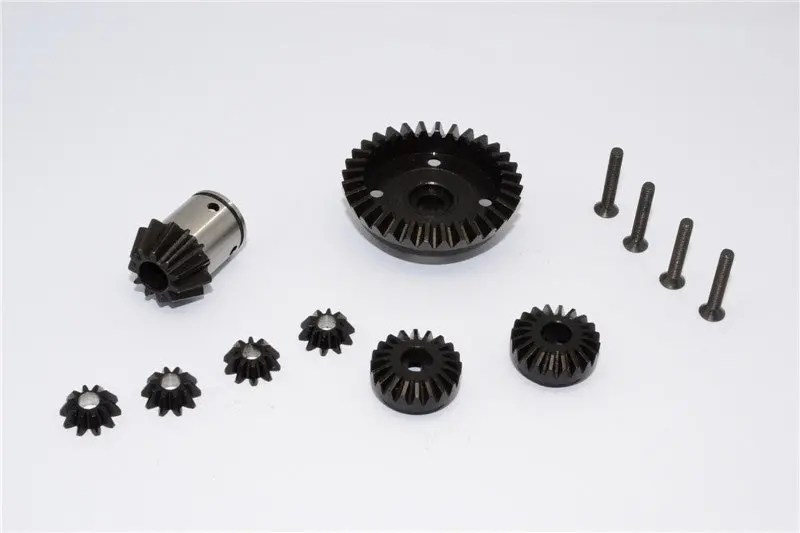 Axial Yeti Xl Monster Buggy Steel#45 Front/Rear Bevel Gear - 8Pcs Set Black 1