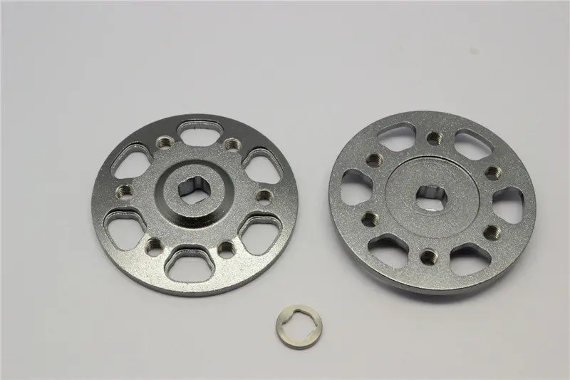 Axial Yeti & Yeti Xl Aluminum Spur Gear Adapter - 2Pcs Set Gray Silver 1