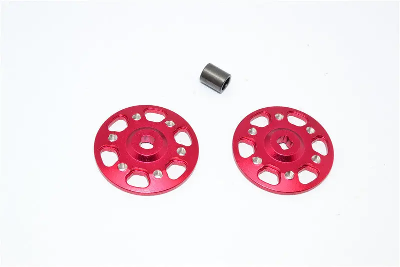 Axial Yeti & Yeti Xl Aluminum Spur Gear Adapter - 2Pcs Set Red 1