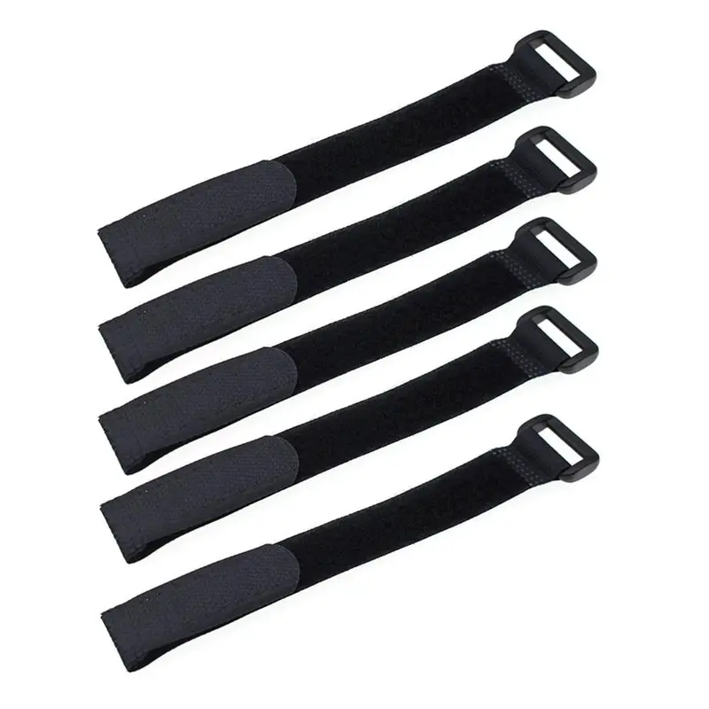 Black Durable Anti-Skid Cable Tie Down Straps For Rc Car Battery 2X30cm - 5Pcs 1