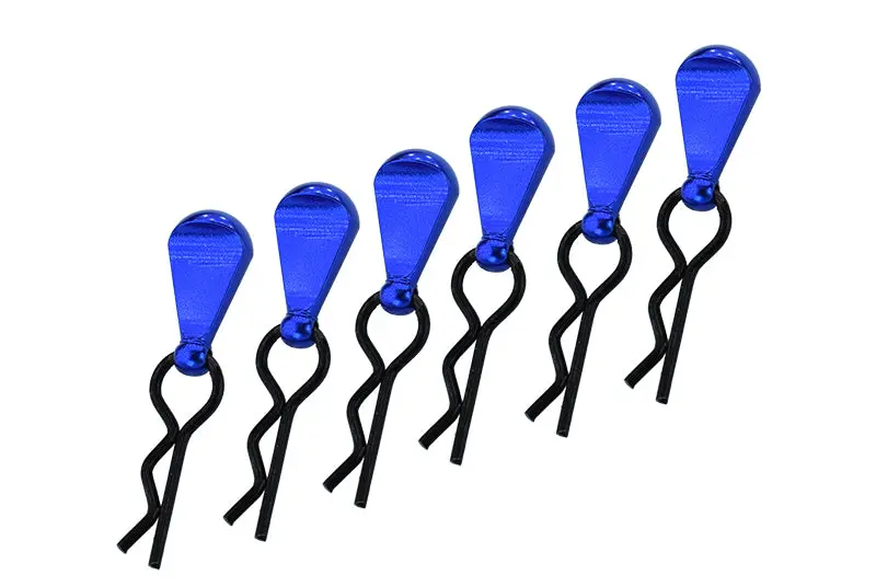 Body Clips + Aluminum Mount For 1/10 To 1/18 Models - 6Pcs Set Blue 1
